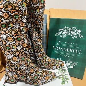 Chelsea & Violet Ziggy tapestry floral printed over-the-knee boots